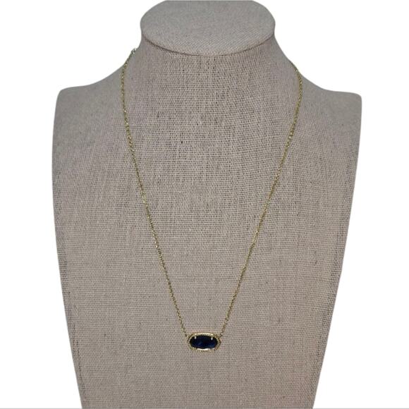 Kendra Scott Elisa Gold Pendant Necklace in Cobalt Cat's Eye?‎ - Picture 3 of 7